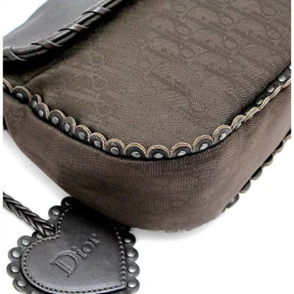Christian Dior Trotter Ethnic Shoulder Bag Leather Brown - Picture 3 of 6